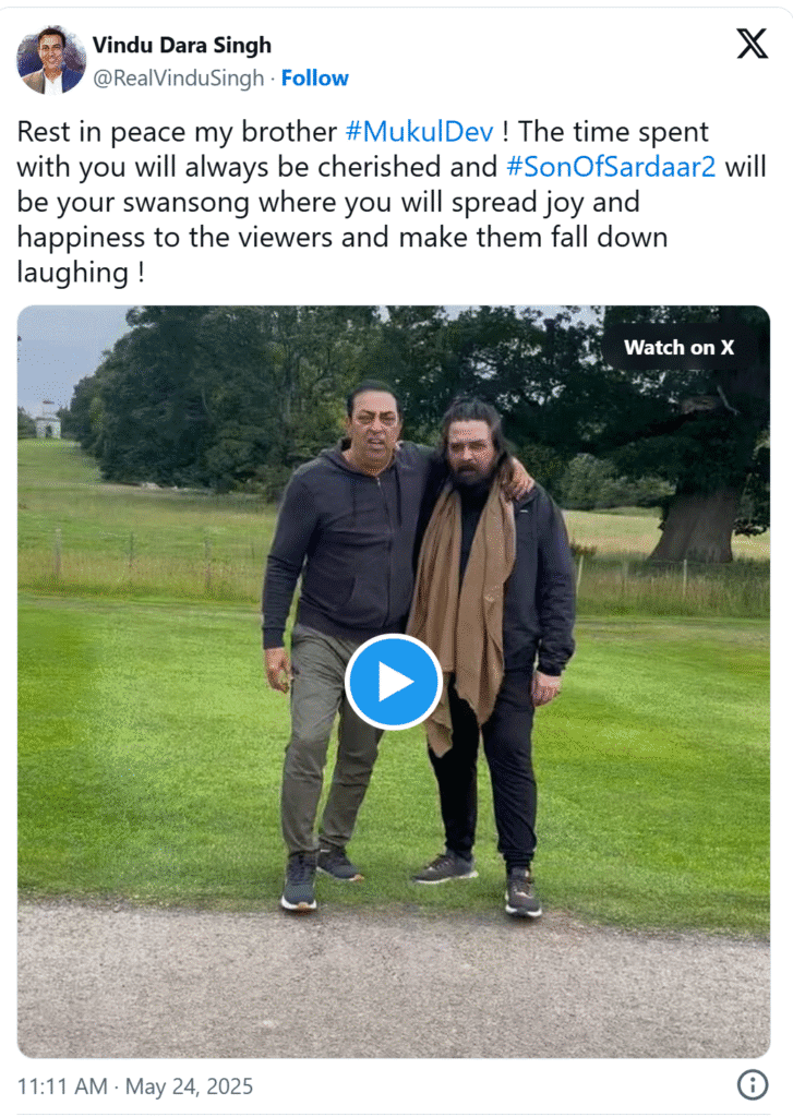 tweet by bindu dara singh on tragic loss
